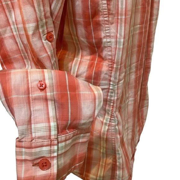 Arc’Teryx Melodie Red Plaid Button Down Shirt with Adjustable Sleeves Size XL - Picture 11 of 16